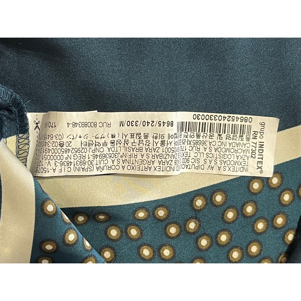 Zara Basic Collection Teal Mixed Media Blouse But… - image 7